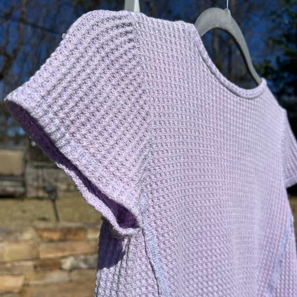 For All Seasons by Paper Crane Waffle Knit Short-Sleeve Top with Curved Hem - Picture 6 of 16